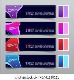 Modern fluid banners set. Vector abstract design banner web template.