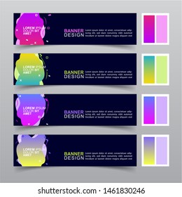 Modern fluid banners set. Vector abstract design banner web template.
