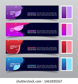 Modern fluid banners set. Vector abstract design banner web template.