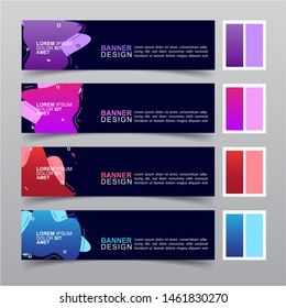 Modern fluid banners set. Vector abstract design banner web template.
