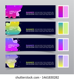 Modern fluid banners set. Vector abstract design banner web template.