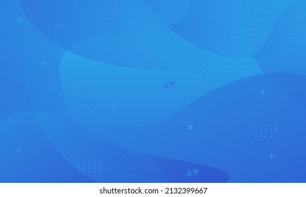 Banner moderno de gradiente azul de fluido con formas de curva vectorial