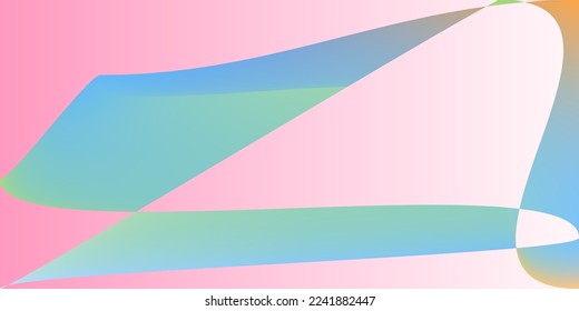 Modern Fluid Color Layers Smooth Surface. Technology Dynamic Smooth Shape Pink Gradient Mesh. Multicolor Futuristic Pastel Digital Illustration. Minimal Rainbow Neon Psychedelic Original Background.