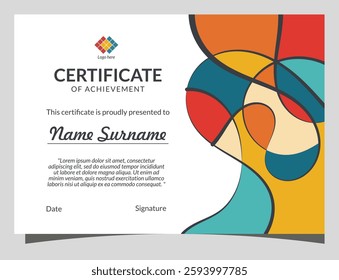 Modern Fluid Colorful Shapes Combination Horizontal Certificate Template