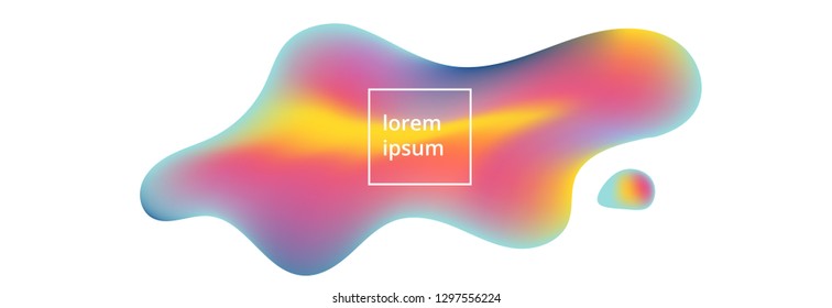 Modern fluid colors gradient background poster with living plastic shapes vector illustration. Abstract background of liquid colorful shapes. Fluid shapes composition 3d realistic design effect.
