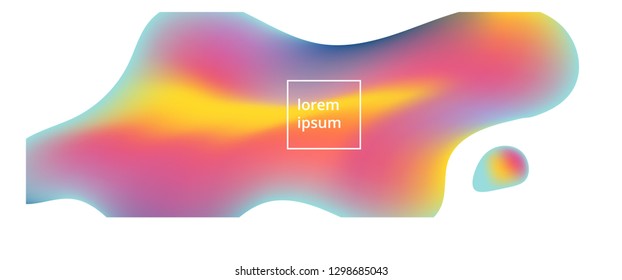 Modern fluid colors gradient background poster with living plastic shapes vector illustration. Abstract background of liquid colorful shapes. Fluid shapes composition 3d realistic design effect.