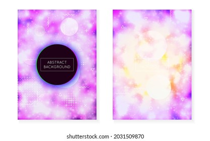 Modern Fluid. Geometric Texture. Magic Fluorescent Composition. Simple Flyer. Purple Soft Presentation. Vibrant Dots. Liquid Background. Tech Banner. Violet Modern Fluid