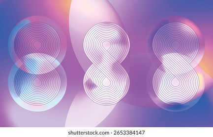 Modern fluid gradient abstract elements set. Infinity sign