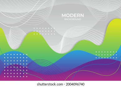 Modern fluid gradient background with curvy shapes Free Vector