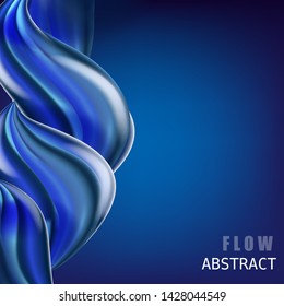 Modern fluid gradient colorful flow composition. Trendy abctract shapes poster, baner, template. Wave Liquid shape in blue color. Futuristic design for your design project. Vector illustration