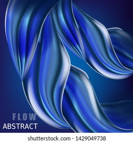 Modern fluid gradient colorful flow composition. Trendy abctract shapes poster, baner, template. Wave Liquid shape in blue color. Futuristic design for your design project. Vector illustration