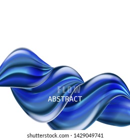 Modern fluid gradient colorful flow composition. Trendy abctract shapes poster, baner, template. Wave Liquid shape in blue color. Futuristic design for your design project. Vector illustration
