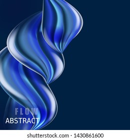 Modern fluid gradient colorful flow composition. Trendy abctract shapes poster, baner, template. Wave Liquid shape in blue color. Futuristic design for your design project. Vector illustration