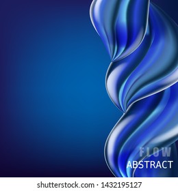 Modern fluid gradient colorful flow composition. Trendy abctract shapes poster, baner, template. Wave Liquid shape in blue color. Futuristic design for your design project. Vector illustration