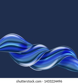 Modern fluid gradient colorful flow composition. Trendy abctract shapes poster, baner, template. Wave Liquid shape in blue color. Futuristic design for your design project. Vector illustration