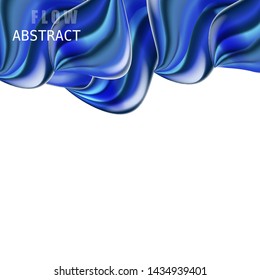 Modern fluid gradient colorful flow composition. Trendy abctract shapes poster, baner, template. Wave Liquid shape in blue color. Futuristic design for your design project. Vector illustration