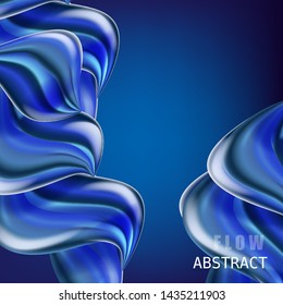 Modern fluid gradient colorful flow composition. Trendy abctract shapes poster, baner, template. Wave Liquid shape in blue color. Futuristic design for your design project. Vector illustration