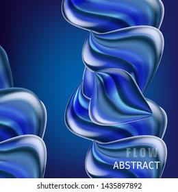 Modern fluid gradient colorful flow composition. Trendy abctract shapes poster, baner, template. Wave Liquid shape in blue color. Futuristic design for your design project. Vector illustration