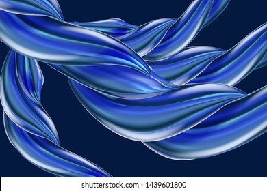 Modern fluid gradient colorful flow composition. Trendy abctract shapes poster, baner, template. Wave Liquid shape in blue color. Futuristic design for your design project. Vector illustration