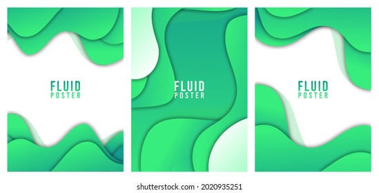 Modern Fluid Gradient Colors Abstract Poster Design Collection. Abstract Poster Design Template