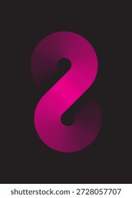Ícone fluido moderno com dois círculos interligados em um gradiente roxo vibrante com sombras de profundidade macias.