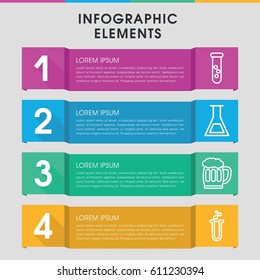 Modern fluid infographic template. infographic design with fluid icons includes heart test tube, beer mug. can be used for presentation, diagram, annual report, web design. 