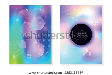 Modern Fluid. Minimal Pattern. Purple Retro Design. Tech Concept. Magic Luminous Template. Trendy Flyer. Holographic Shape. Simple Dots. Blue Modern Fluid