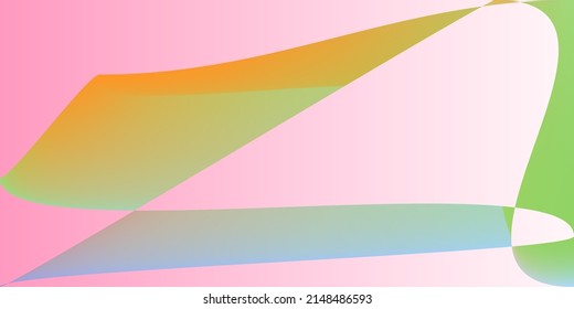 Ilustración Mínima De Arcoiris Fluido Moderno. Superficie suave Psicodelic Multicolor Dinámica Pastel. Tecnología Forma Suave Forma Futurista Capas Gradiente. Fondo de oficina digital color neón rosa.