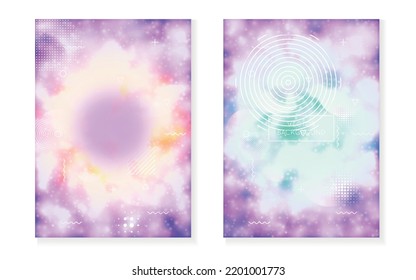 Modern Fluid. Minimalist Shape. Blue Soft Presentation. Rainbow Texture. Memphis Dots. Round Luminous Magazine. Motion Flyer. Magic Poster. Violet Modern Fluid