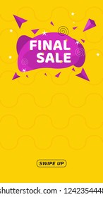 Modern fluid mobile for sale banners. Sale banner template design, Flash sale special offer set and can use for instagram style vertical banner sale promotion modern design.Social media post