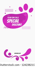 Modern fluid mobile for sale banners. Sale banner template design, Flash sale special offer set and can use for instagram style vertical banner sale promotion modern design.swipe up for stories.