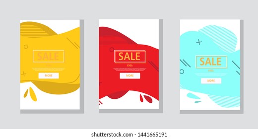 Modern fluid mobile for sale website banner, sale tag, Sale promotional material vector illustration. Banner template design, Flash sale special offer.