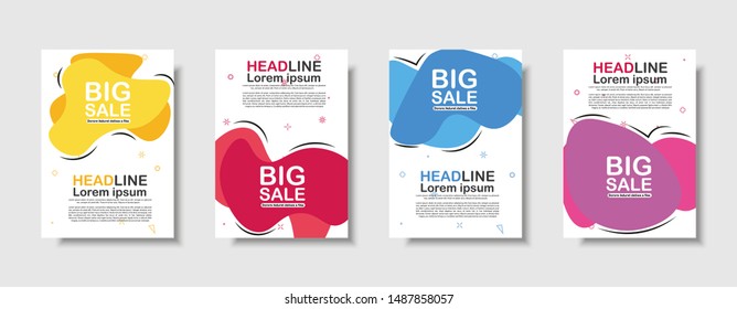 Modern fluid mobile for sale website banner, sale tag, Sale promotional material vector illustration A4. Banner template design, Flash sale special offer.