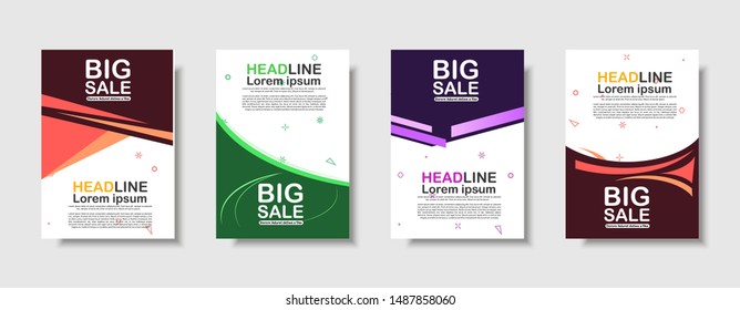 Modern fluid mobile for sale website banner, sale tag, Sale promotional material vector illustration A4. Banner template design, Flash sale special offer.