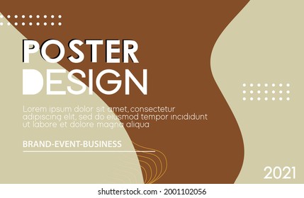 Modern fluid poster design templates. Minimal futuristic wavy background.