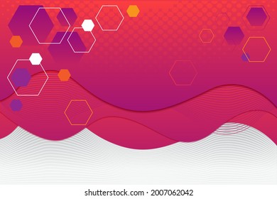 Modern fluid red gradient banner with curve shapes Free Vector