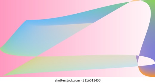 Modern Fluid Shape Layers Futuristic Gradient Mesh. Dynamic Minimal Neon Psychedelic Blurred Background. Multicolor Digital Rainbow Smooth Horizontal Lines. Technology Color Pastel Pink Illustration.