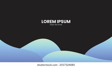 Modern Fluid Shape Vector Background with blue Gradient and Black Space
