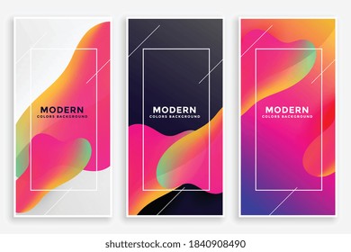 modern fluid vibrant banners set of three