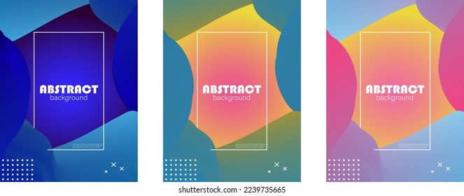Modern fluid waves. Colorful abstract style cover template background, set collection design. Vector illustration EPS10