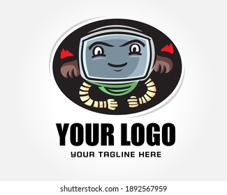 Modern Fly Roboter Charakter Mascot Logo Design Illustration Inspiration