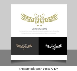 Modern fly tiger logo template vector with flat design. Eps 10.