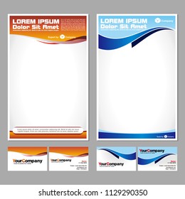 Modern Flyer Bussines Card Orange Blue