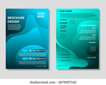 Modern flyer cover template. Cover layout design for company profile, brochure, poster, annual report, magazine, and leaflet. Set of A4 page print to promotion and publication on the gradient color