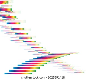 Modern flyer design background. Brochure template  created of colorful lines isolated on white background. Vector Illustration.