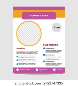 Diseño de volante moderno con tipografía y diseño limpios. Este moderno diseño de volante presenta una tipografía limpia y un diseño organizado que mejora la legibilidad. La composición equilibrada Asistencia la comunicación efectiva del contenido promocional. Adecuado para uso compartido digital, materiales impresos y visuales publicitarios. El diseño adaptable facilita la aplicación de diferentes estilos y temas.

Plantilla del perfil de la compañía con diseño moderno y texto del marcador de posición para el logotipo y la información en un fondo blanco limpio