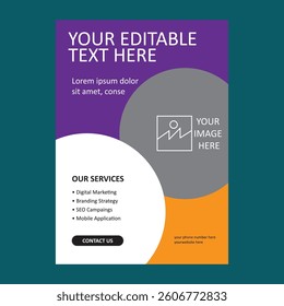 Modern flyer design, fully editable by illustrator and mockup