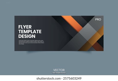 Modern flyer design with geometric stripes and gradients. Vector