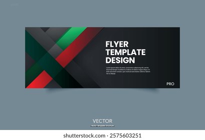 Modern flyer design with geometric stripes and gradients. Vector