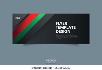 Modern flyer design with geometric stripes and gradients. Vector